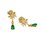 Beautiful Snowflake With Five-pointed Stars Arrow Feathers 925 Sterling Silver Stud Earrings