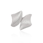 Fashion Irregular CZ Border Geometry 925 Sterling Silver Adjustable Ring