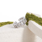 Fashion Hollow Twisted Curb Chain 925 Sterling Silver Adjustable Ring