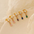 Beautiful Snowflake With Five-pointed Stars Arrow Feathers 925 Sterling Silver Stud Earrings