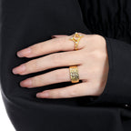 Fashion Shining Radiant CZ Star 925 Sterling Silver Adjustable Ring