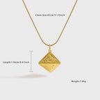 Women Daily Fashion Jewelry Bold 999 Pure Silver Geometry Pattern Triangular Cone Necklace