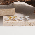 Cute Mini CZ Shining Star 925 Sterling Silver Stud Earrings