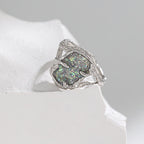 Fashion Irregular Epoxy Shining Lake Tree Branch 925 Sterling Silver Adjustable Ring