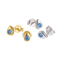 Cute Mini Blue CZ Waterdrop 925 Sterling Silver Stud Earrings