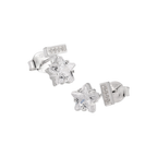 Cute Mini CZ Shining Star 925 Sterling Silver Stud Earrings