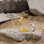 Brushed Finish in 925 Sterling Silver Jewelry Hammered Texture Adjustable Cubic Zirconia Ring