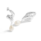 Large Irregular Natural Pearl Knot Lightweight 999 Sterling Silver Stud Fine Jewelry Earrings for Women(Pre-Sale) Electroforming