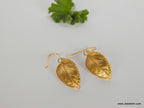 Nature Inspired Rose Leaf Earrings (14k Gold Plated, Sterling Silver)-3