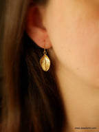 Nature Inspired Rose Leaf Earrings (14k Gold Plated, Sterling Silver)-2