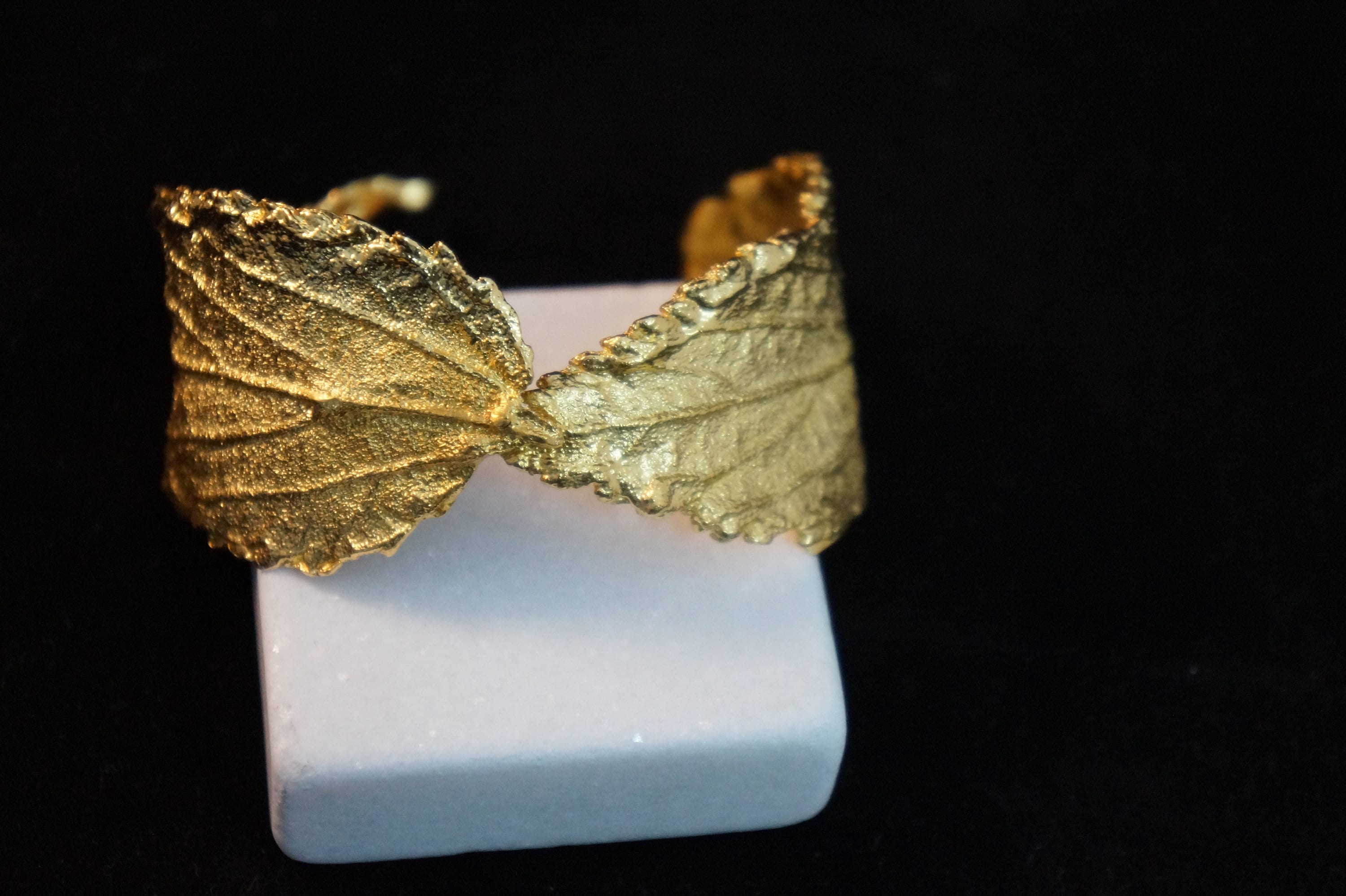Gold Hibiscus Bracelet, Gold-Plated Sterling Silver Jewelry, Hibiscus Leaf Cuff, Gift for Her, Birthday Gift for Women, Handmade Jewelry-2
