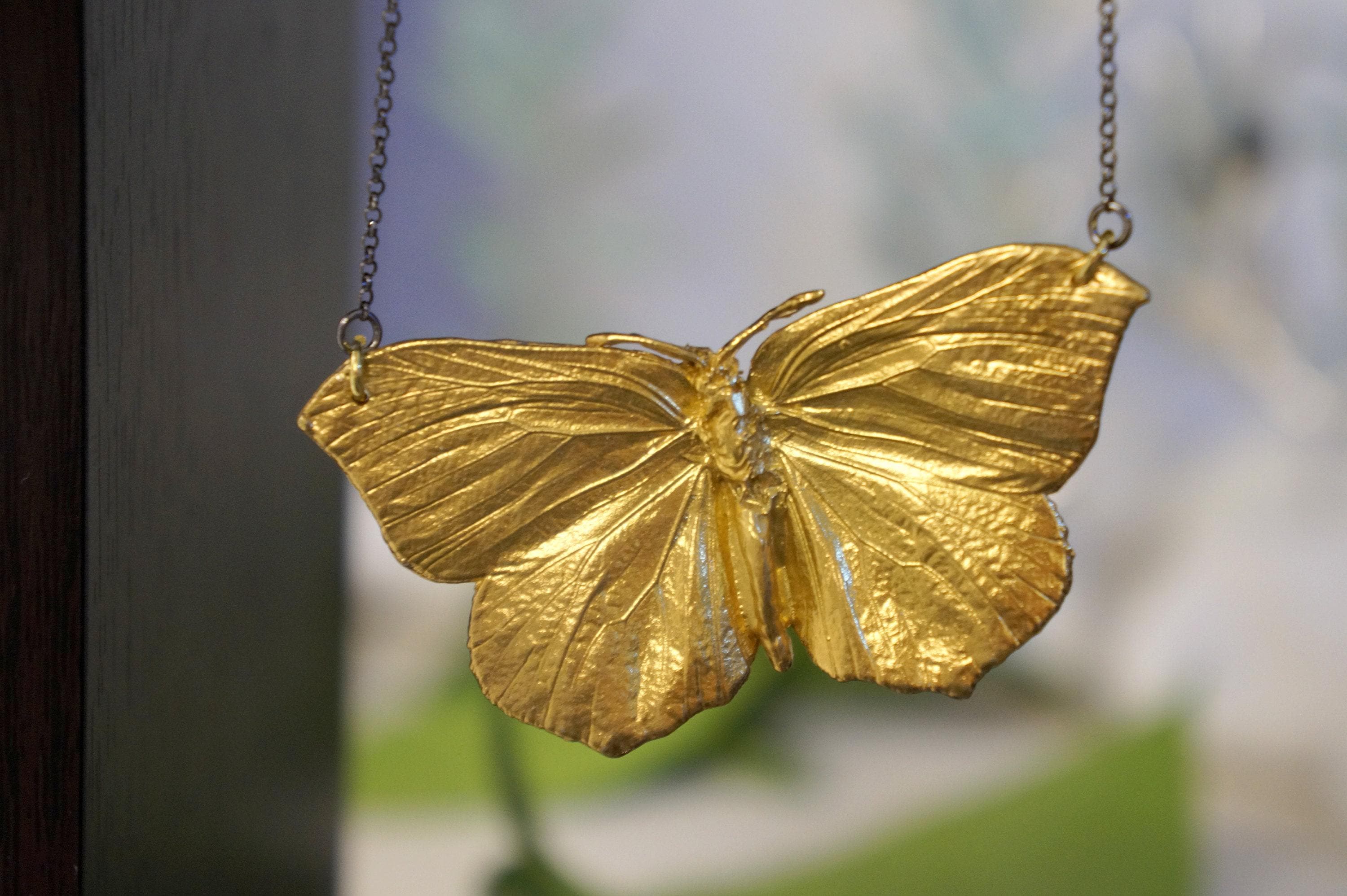 Gold Butterfly Necklace, 18K Gold-Plated Sterling Silver Jewelry, Gold Pendant, Handmade Jewelry, Gift for Her, Birthday Gift for Women-3
