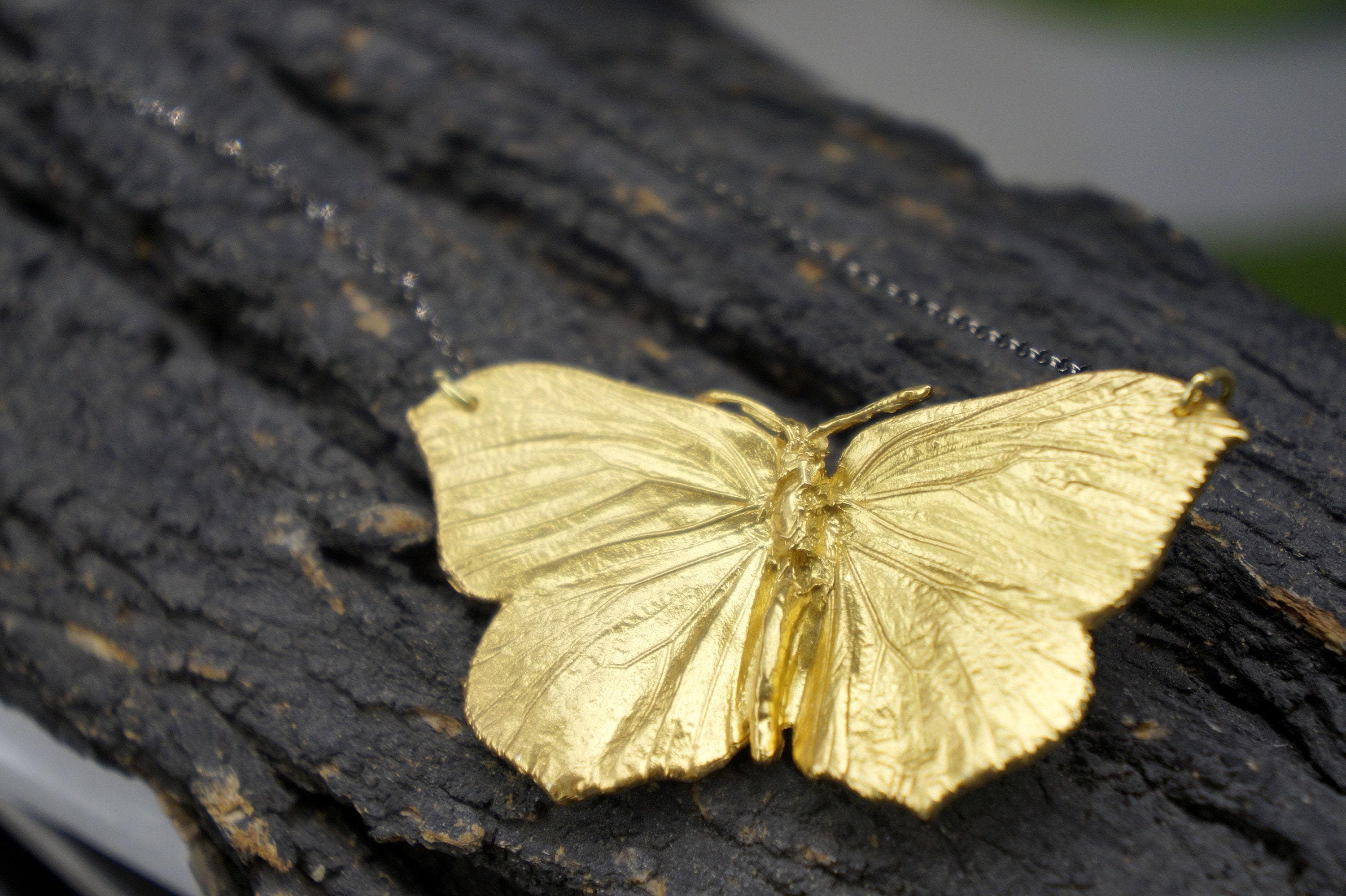 Gold Butterfly Necklace, 18K Gold-Plated Sterling Silver Jewelry, Gold Pendant, Handmade Jewelry, Gift for Her, Birthday Gift for Women-4