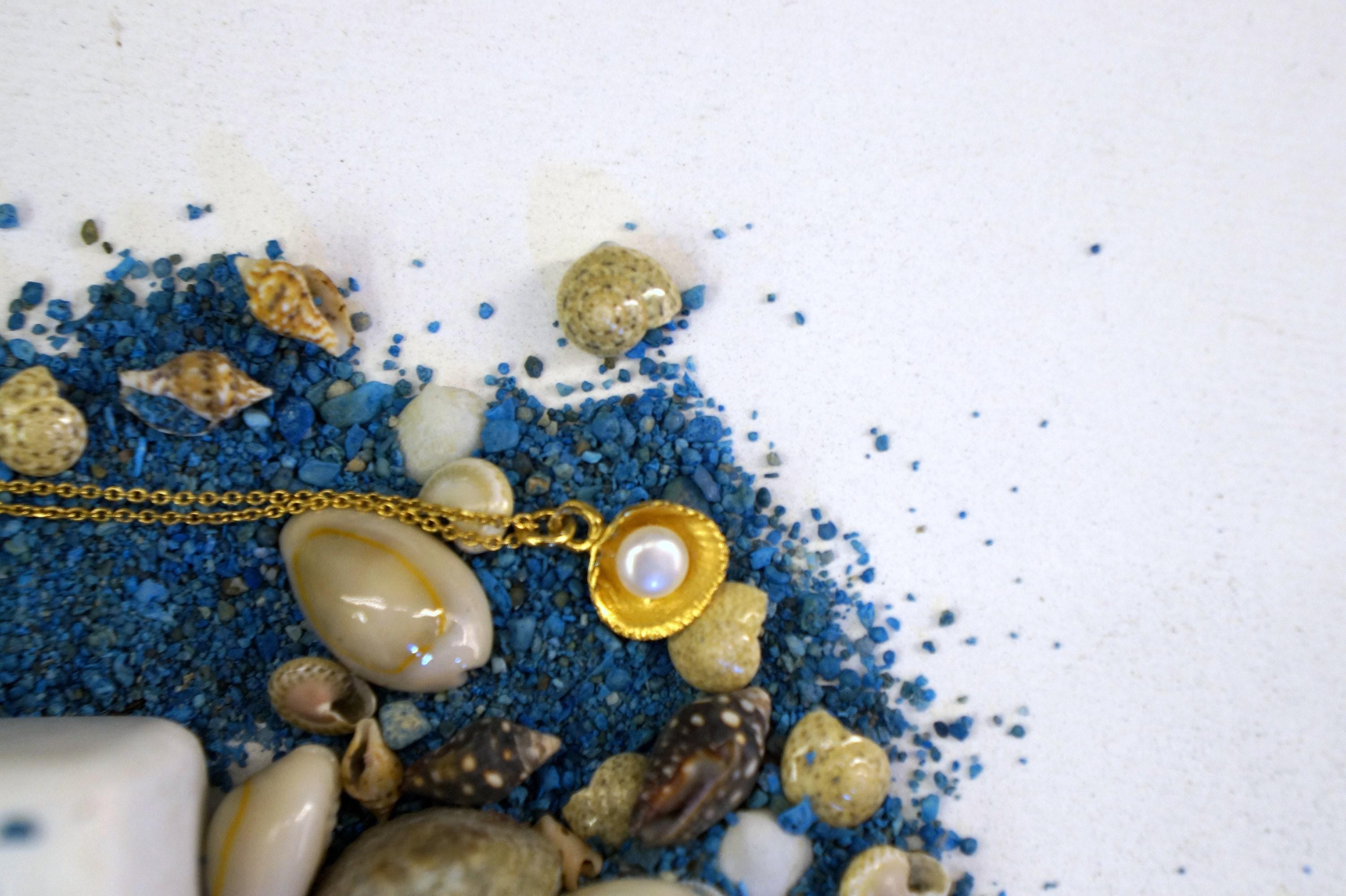 Nature-Inspired Sterling Silver Necklace with Freshwater Pearl (Dainty, Handmade)-3