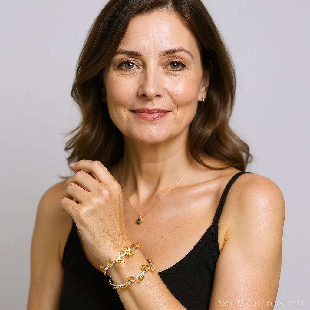 Olive Leaf Bracelet: Artisan Crafted Eco Jewelry (Silver, Gold Plated)-1