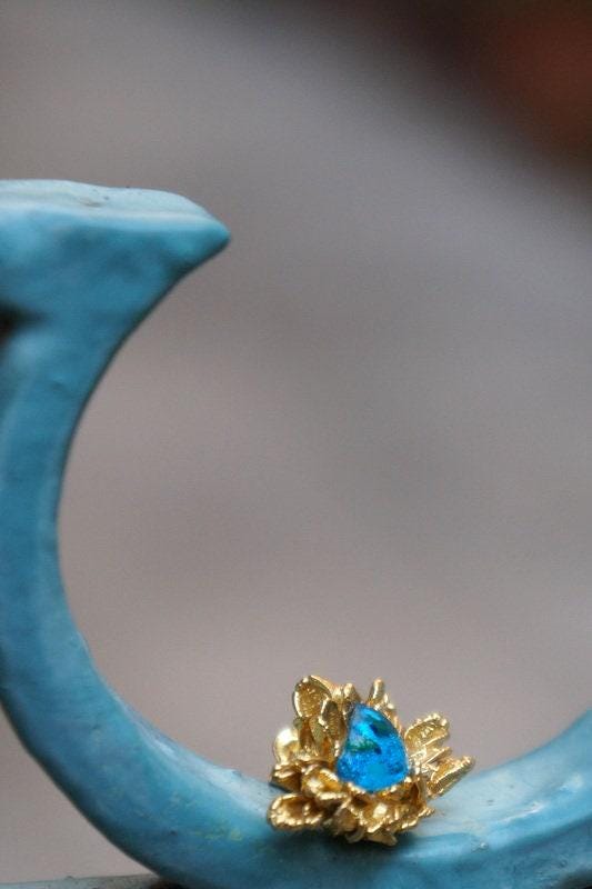 Nature-Inspired Daisy Earrings, Murano Glass, Sterling Silver (14k Gold Plated)-2