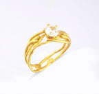 Jasmine Twig Ring - Delicate Sterling Silver with Sparkling Zircon-0