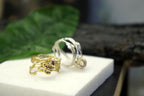 Jasmine Twig Ring: Real Sea Shell Accent (Sterling Silver, Gold Plated)-3