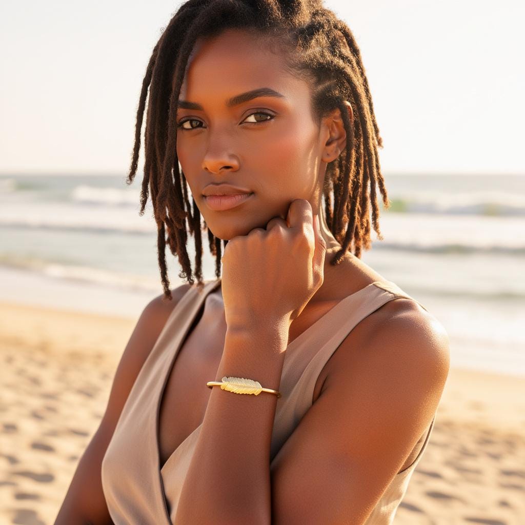 14k Gold-Plated Brass Bracelet, Nature Inspired Leaf Design-2