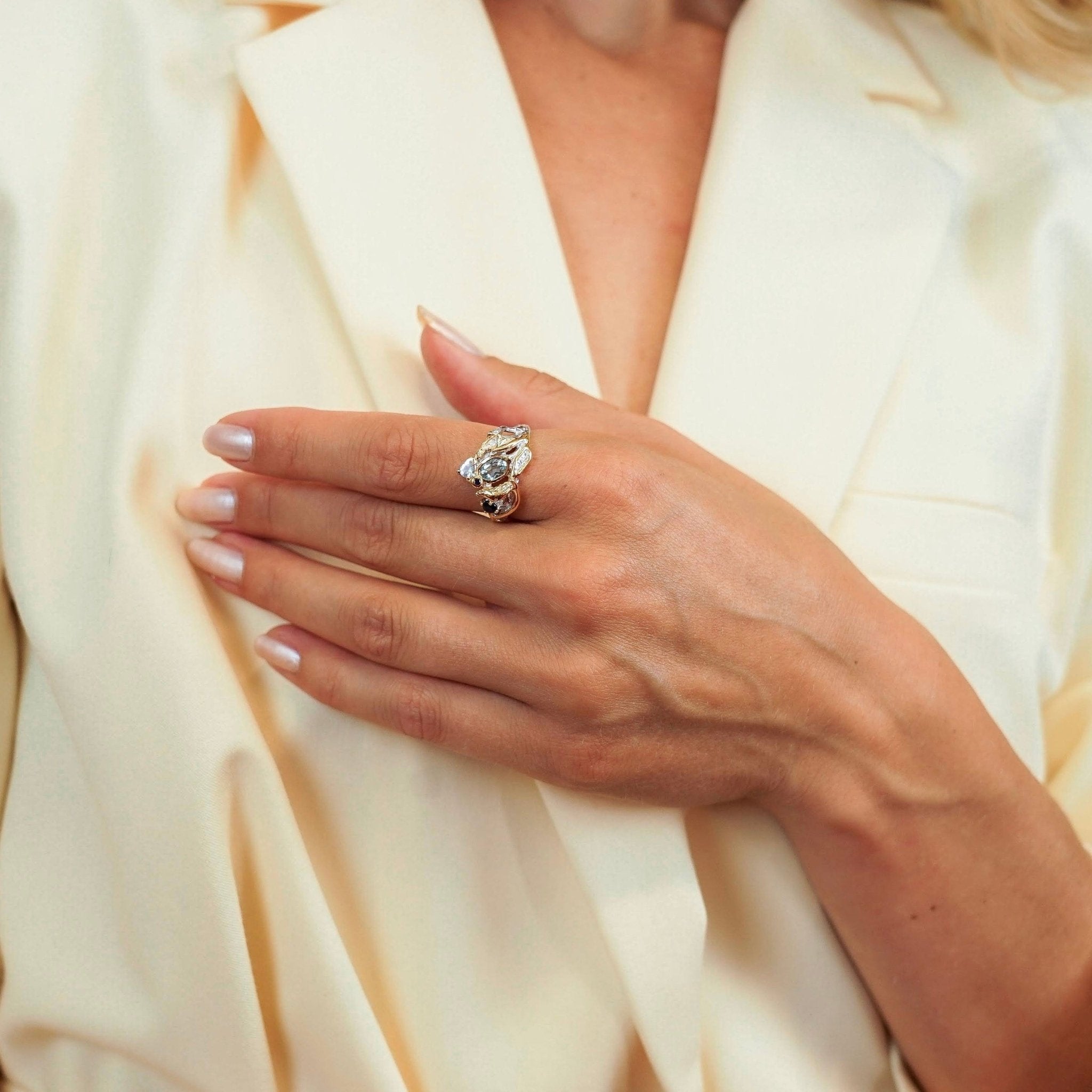 Ring Madonna - Sterling Silver Topaz & Sapphire Luxury Ring-1